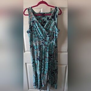 Teal and Blue Paisley Dress